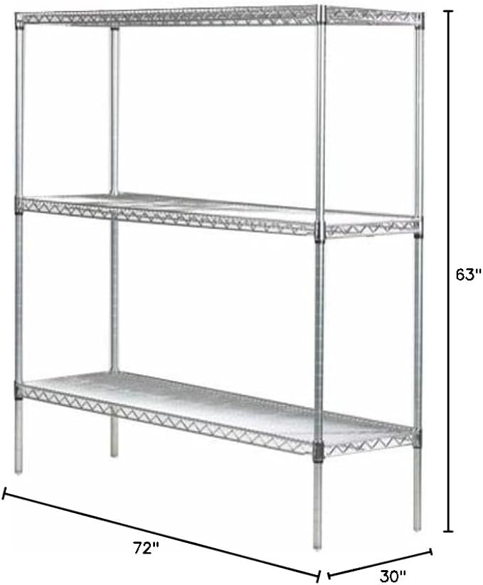Omega 30" Deep x 72" Wide x 63" High 3 Tier Gray Starter Shelving Unit - Image 3