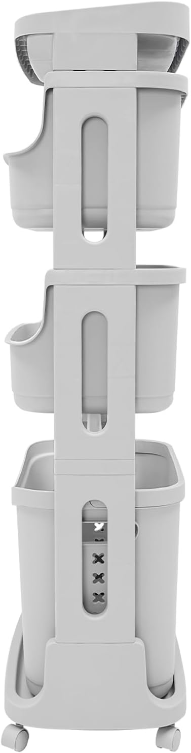 4-Tier Floor Standing Laundry Hampers on Wheels, Rolling Laundry Cart - Image 6