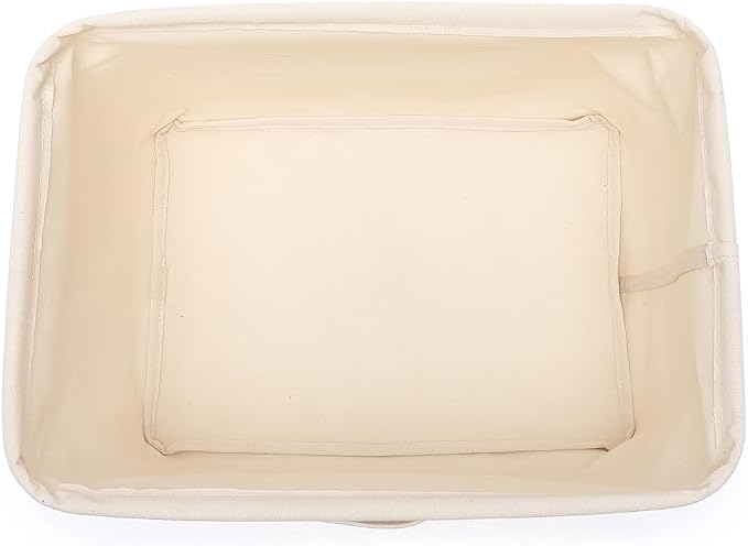 Foldable Storage Bins with Lids Cotton Canvas Rectangular Storage Box Ideal - Image 7