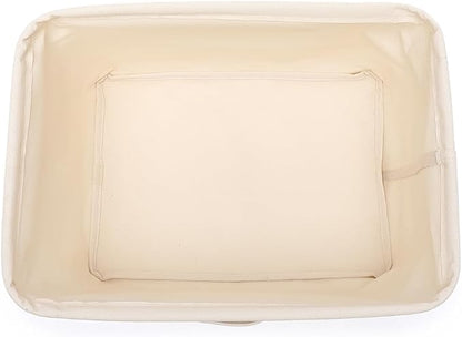 Foldable Storage Bins with Lids Cotton Canvas Rectangular Storage Box Ideal - Image 7