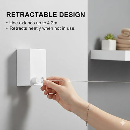 Dryline Retractable Clothesline, Indoor Outdoor Wall Mounted Drying Rack - Image 2