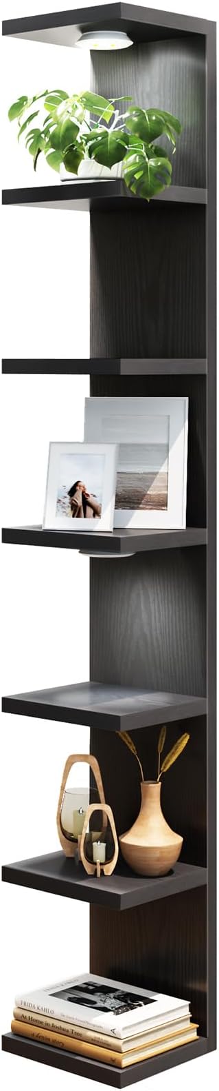 Fixwal Black Shelves 7 Tier Wall Mounted Shelf Unit Floating Shelves by Fixwal