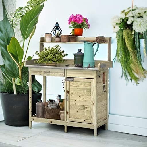 ARNOT Potting Bench, Outdoor Potting Bench Table - Image 5