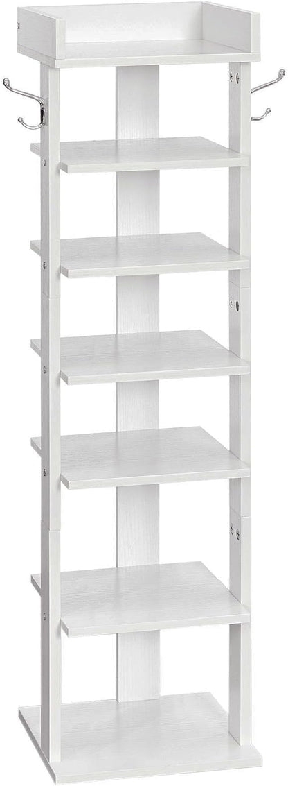 HOOBRO Vertical Shoe Rack for Front Door Entryway, 7 Tier Wooden Shoe Storage by HOOBRO
