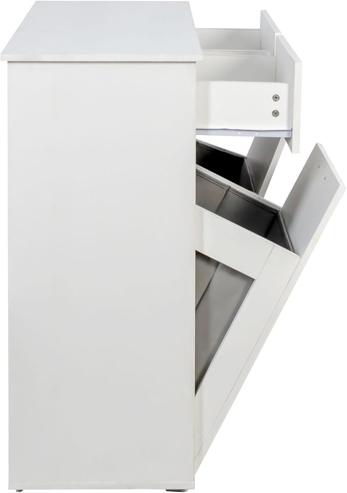 Laundry Hamper Cabinet with 2 Baskets & 2 Drawers, 31.5" Bathroom Clothes - Image 8