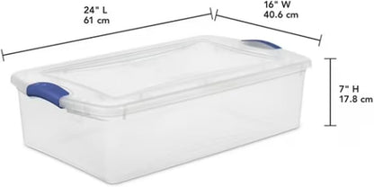 Under Bed Storage Bins​ with Lids, 32 Quart Clear Plastic Stackable Tote Box - Image 8