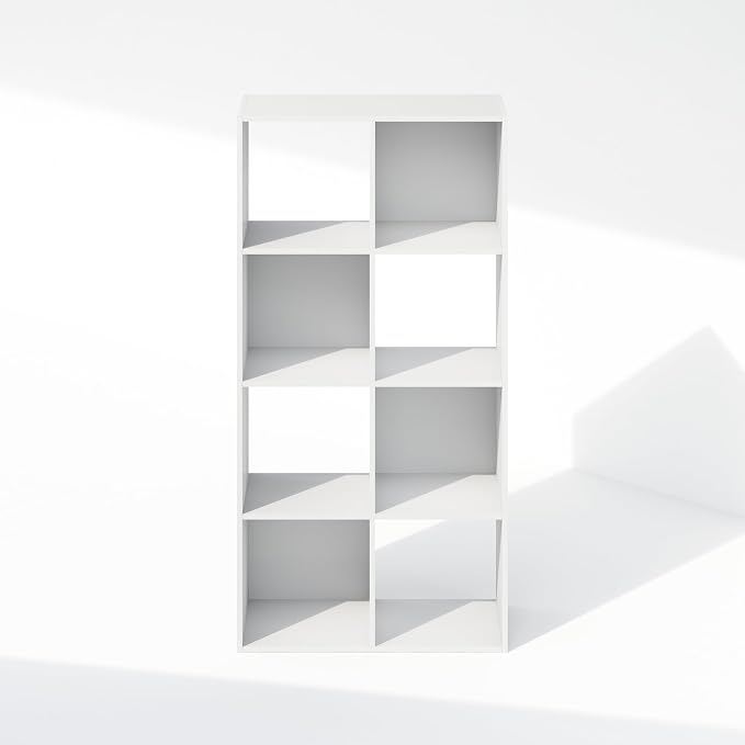 Furinno PELLI Book Shelf, 8-Cube Bookshelf, Horizontal Cube Storage Organizer - Image 4