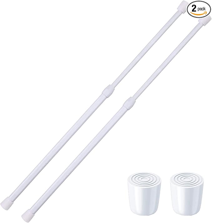 2 Pack Small Tension Rods 26 in to 39 Curtain Rods Window Rods in Extendable by HILLHOME