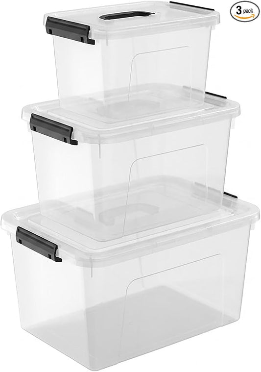 Clear Storage Latch Box/Bin by JUJIAJIA