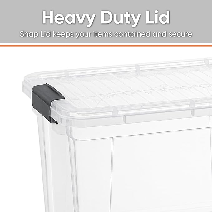 Superio Storage Bins with Lids- 6 Pack, 2.5 Qt Clear Boxes - Image 4