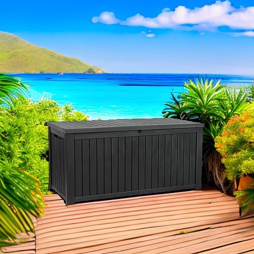 YITAHOME 220 Gallon Large Outdoor Storage XL Deck Box w/Divider - Image 5