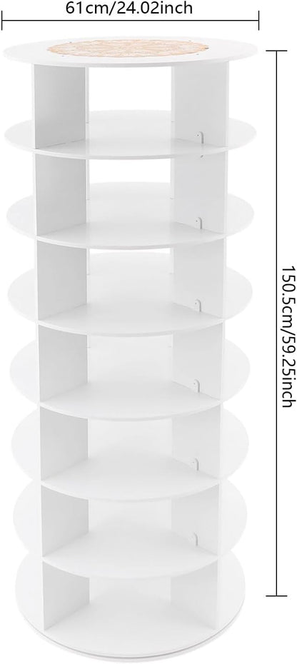 Rotating Shoe Rack Tower, 7 Tier Vertical Handbag Rotate Shoes Tower, 360 - Image 3
