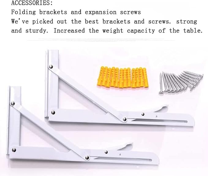 Wall Mounted Folding Table, Stainless Steel Bracket Laundry Folding Table - Image 4