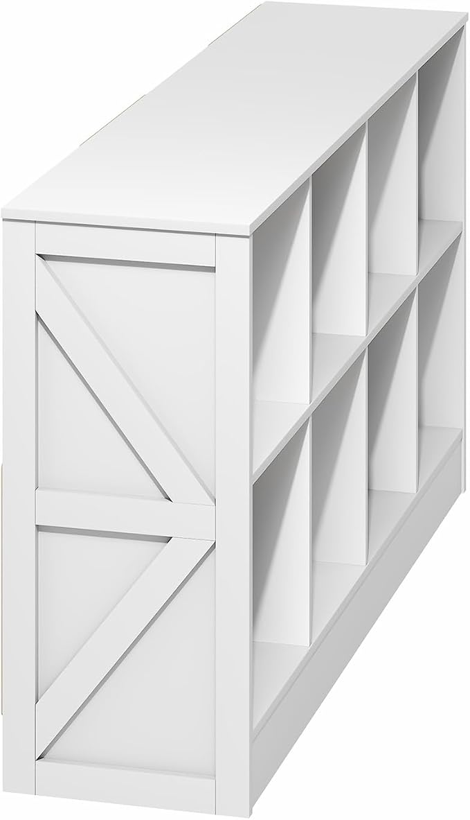 Furinno Jensen Book Shelf, 8-Cube Farmhouse Bookshelf, Display Bookcase - Image 6