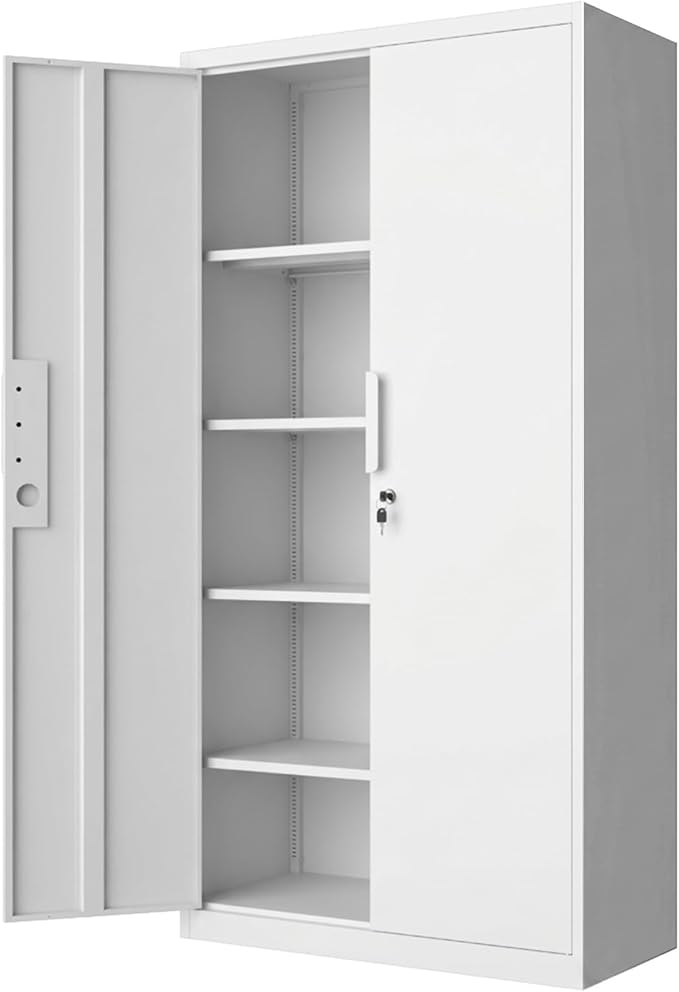 Tall Steel Garage Storage Cabinet by Unknown