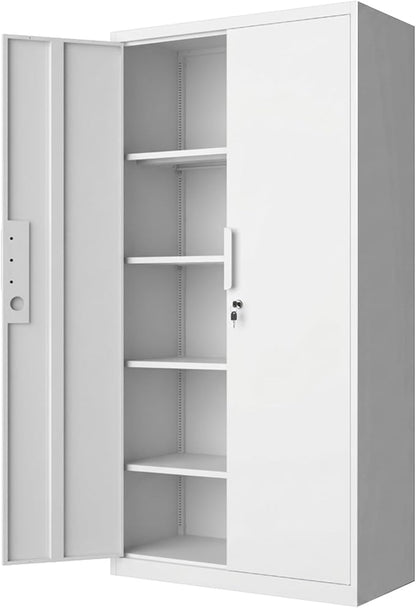 Tall Steel Garage Storage Cabinet by Unknown