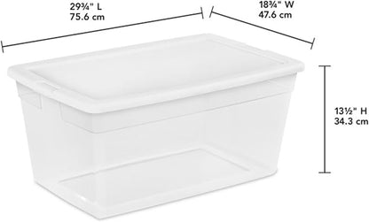 Sterilite 8-Pack 90 Quart Storage Box, Stackable Clear Plastic Bins - Image 3