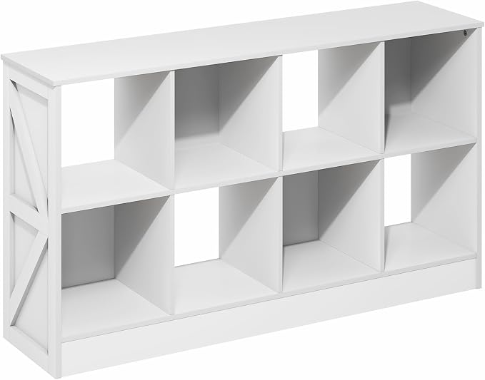 Furinno Jensen Book Shelf, 8-Cube Farmhouse Bookshelf, Display Bookcase - Image 5