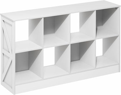 Furinno Jensen Book Shelf, 8-Cube Farmhouse Bookshelf, Display Bookcase - Image 5