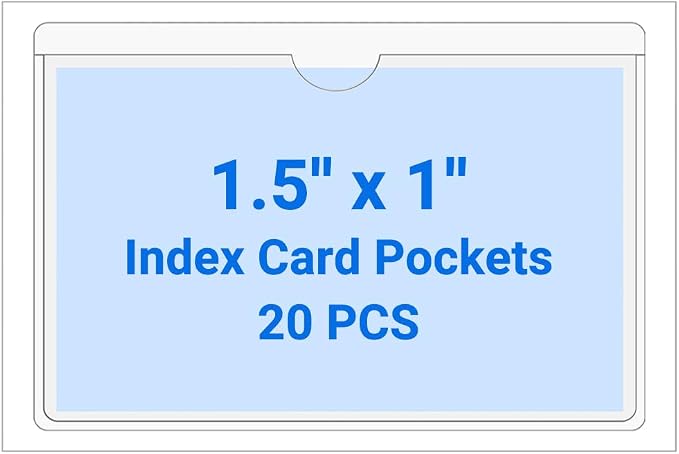 20 PCS Clear Self Adhesive Plastic Label Pockets, Top Loading Business & by Kvatr-X