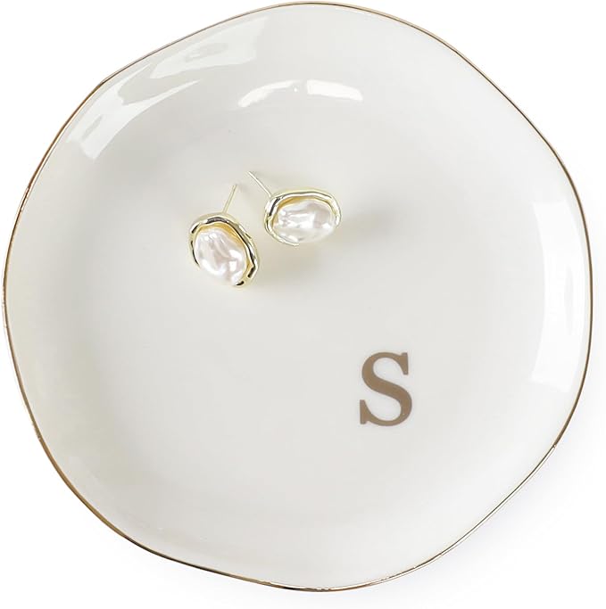 HOME SMILE Initials Ring Dish Jewery Tray by HOMESMILE