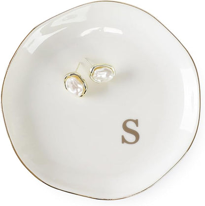 HOME SMILE Initials Ring Dish Jewery Tray by HOMESMILE
