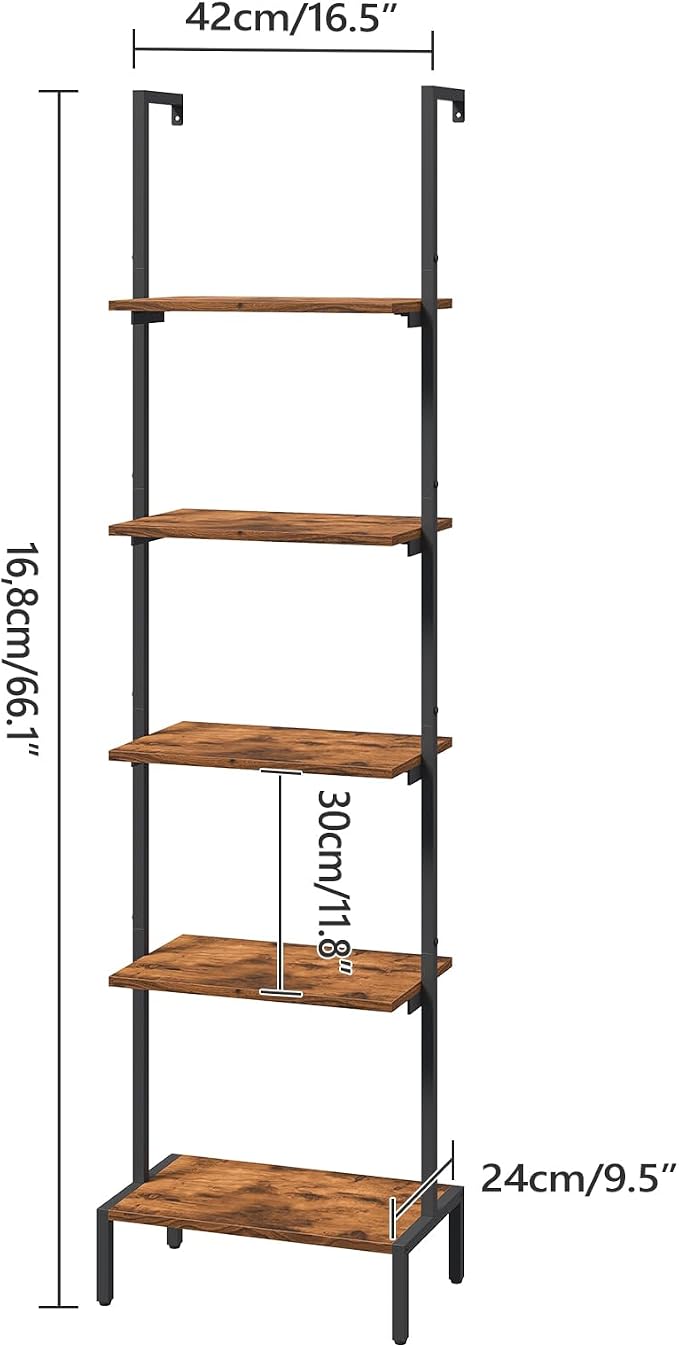 Ladder Shelf, 5-Tier Bookshelf, Ladder Bookcase - Image 3