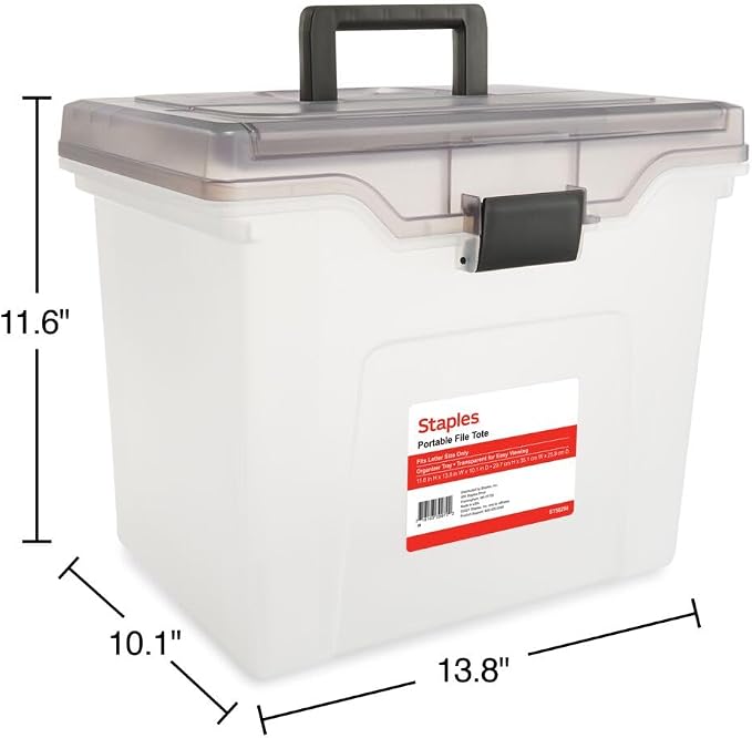 STAPLES File Box File Portable Tote, Letter Size - Image 8