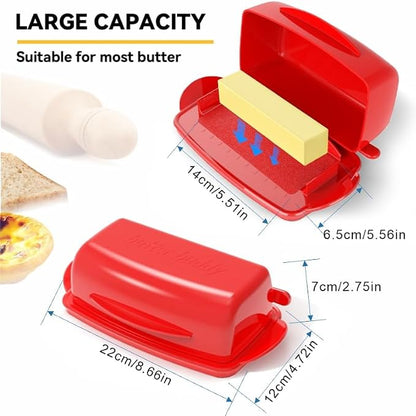 Butter Dishes with Lid for Countertop Refrigerator, Plastic Butter Dish Clear - Image 6