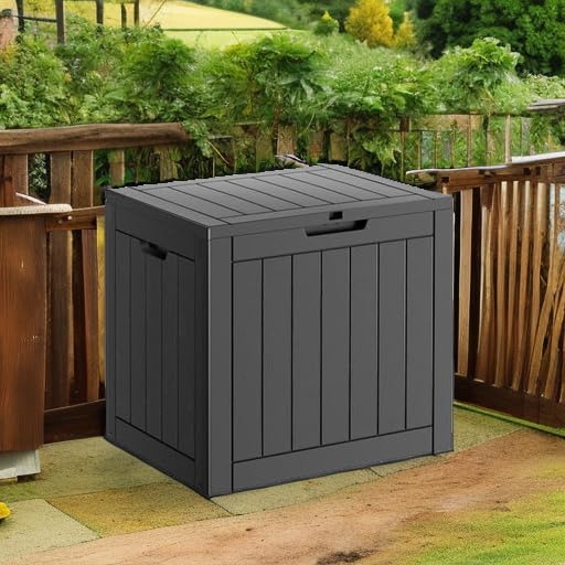 31 Gallon Resin Deck Box, Lockable Patio Outdoor Storage Box - Image 4