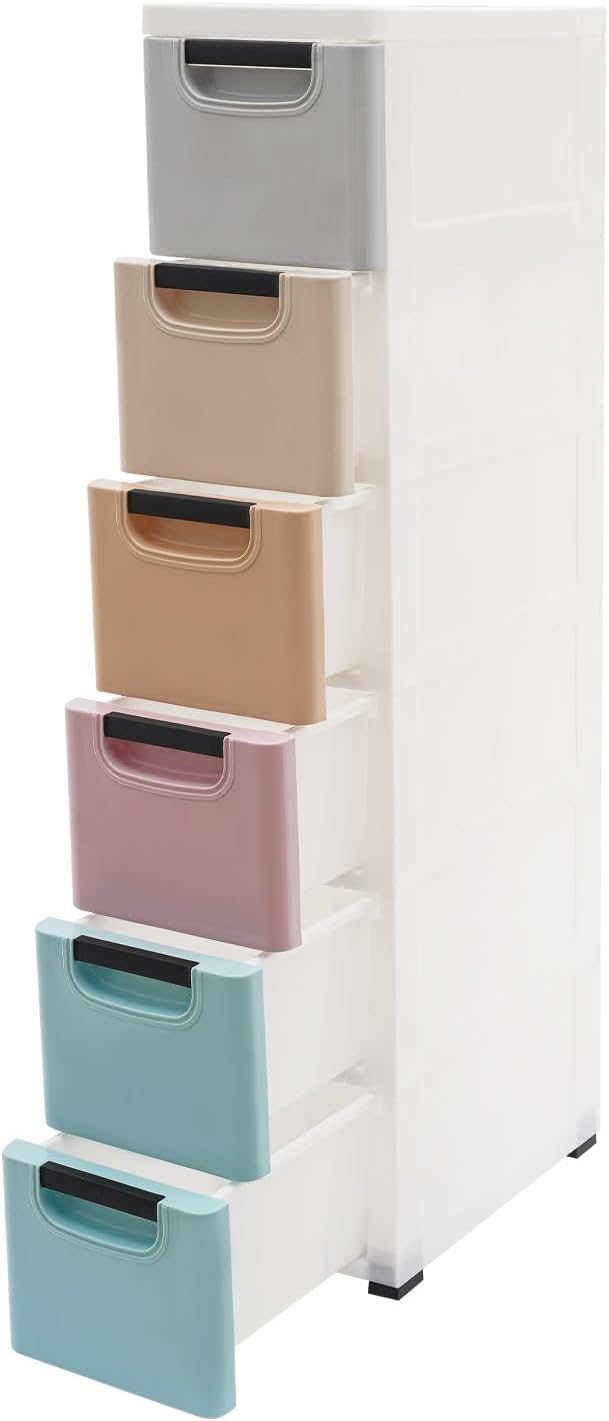6 Drawers Narrow Slim Plastic Storage Cabinet, Storage Drawer - Image 7