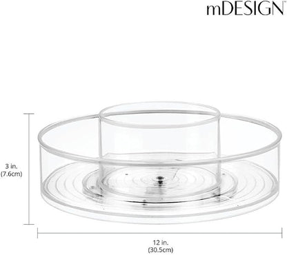 mDesign Plastic Lazy Susan Round Spinning Storage Tray; Rotating 360 Degree - Image 2