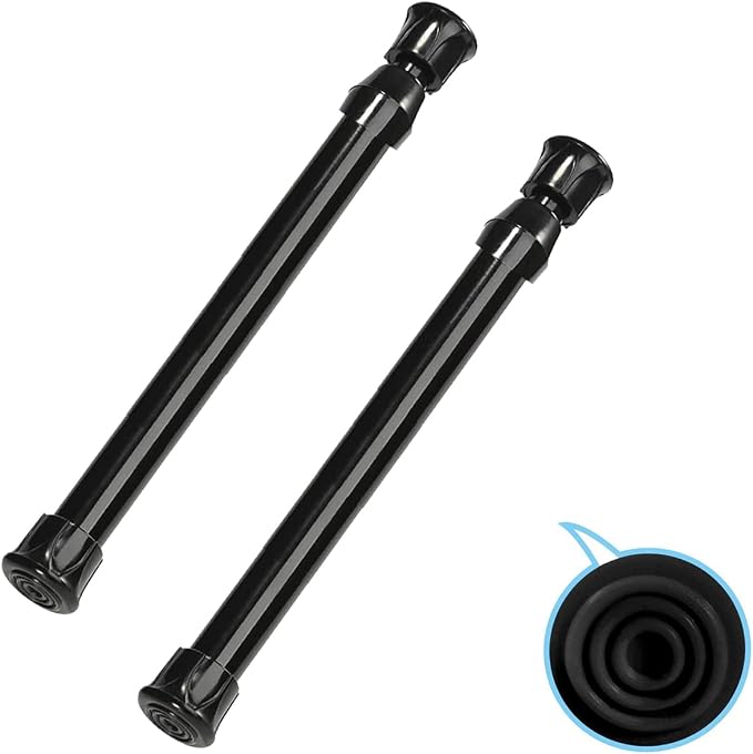 2 Pack Small Tension Rods 10 in to 15.7 Curtain Rods Window Rods in Extendable by HILLHOME