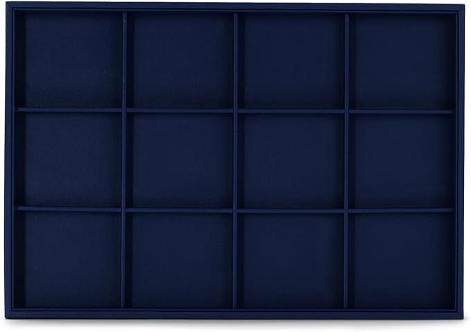 Oirlv Stackable Premium Leather Jewelry Trays 12 Grid Jewelry Drawer Organizer - Image 4