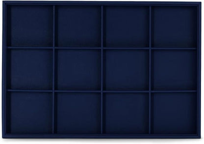 Oirlv Stackable Premium Leather Jewelry Trays 12 Grid Jewelry Drawer Organizer - Image 4