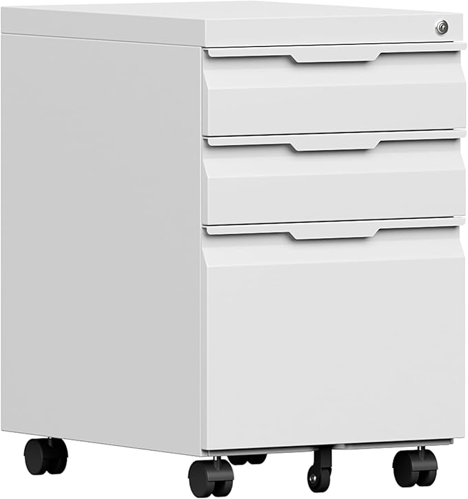 File Cabinet for Home Office, 3 Drawers Mobile File Cabinets Rolling, Under by Kooyon