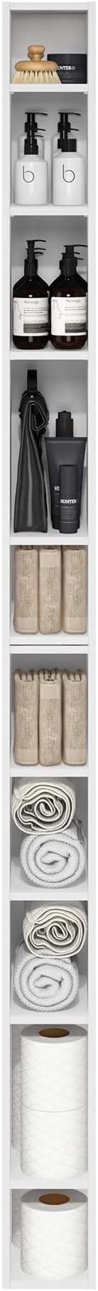 Furinno Fulda Book Shelf, 10-Tier Bookshelf, Space Saving Storage Shelf Bookcase - Image 5