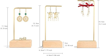 GemeShou 3pcs Beech wooden dangle earring stand holder, hoop earring displays - Image 4