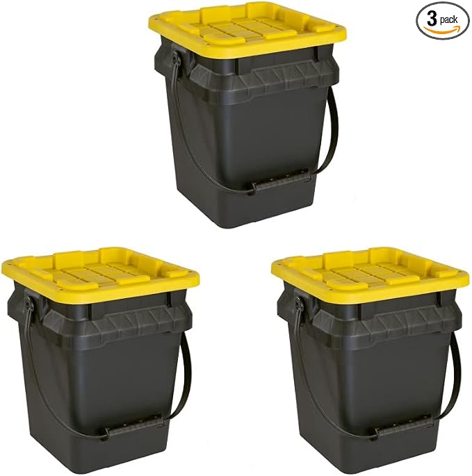 CX BLACK & YELLOW, 5-Gallon Heavy Duty Bucket Tough Storage Container & by BLACKYELLOW
