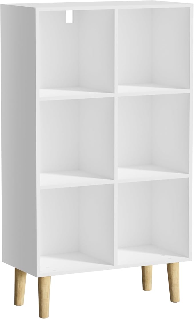 6 Cube Bookcase, Wooden Book Shelf Cube Storage Organizer - Image 6