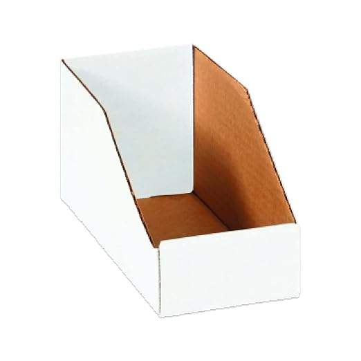 Aviditi BINBIN49 Corrugated Open Top Bin Box, Oyster White by Aviditi