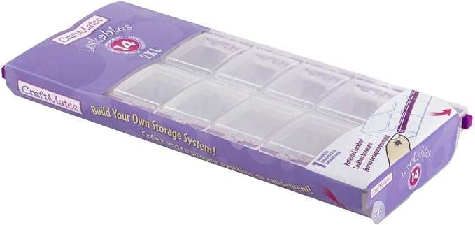 Craft Mates Bead Organizer, 14 Locking Compartments, Plastic Storage | Clear - Image 2