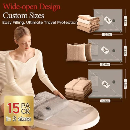 Vacbird 15 Pack Vacuum Bags for Travel - Image 3