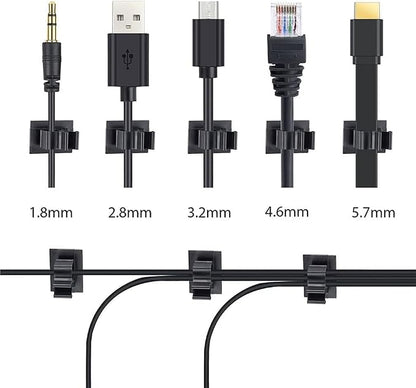 Viaky 30 Pcs Black Clips Self Adhesive Backed Nylon Wire Adjustable Cable Clips - Image 2