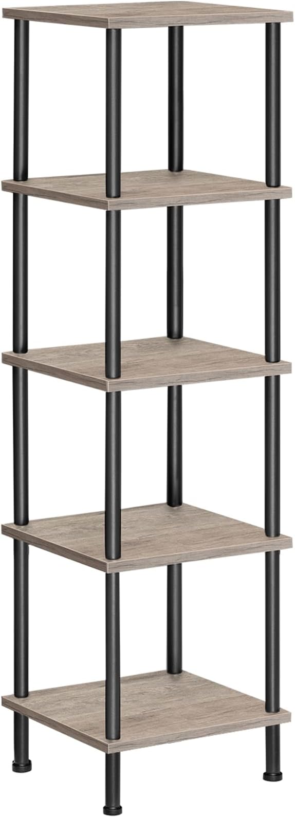 HOOBRO 5-Tier Corner Shelf Stand, Corner Square Rack Display Shelf, Tall by HOOBRO