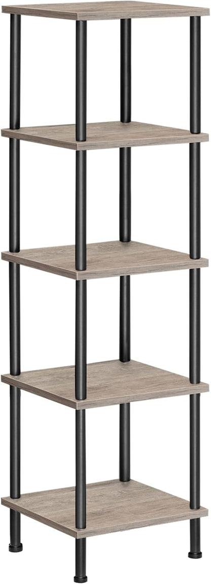 HOOBRO 5-Tier Corner Shelf Stand, Corner Square Rack Display Shelf, Tall by HOOBRO