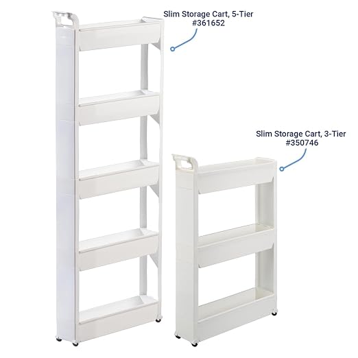 Miles Kimball 5 Tier Slim Cart, Durable Plastic, Easy Assembly, Holds Up to 6.5 - Image 5