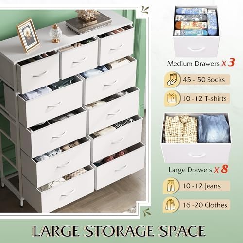 WLIVE Tall Dresser for Bedroom, 11 Drawer Chest of Drawers, Tall high-capacity - Image 5