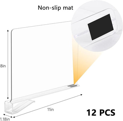 LoveBB 12 Pack Shelf Dividers for Closet Organizers and Storage - Image 4