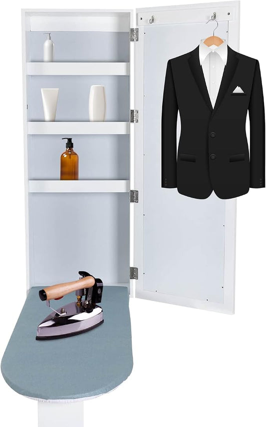 Wall Mounted Ironing Board Cabinet, Built-in Foldable Ironing Board & Folding by Unknown
